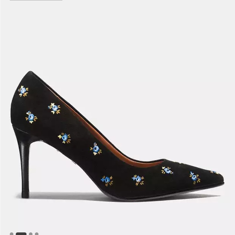 Coach black suede print heels (9.5)